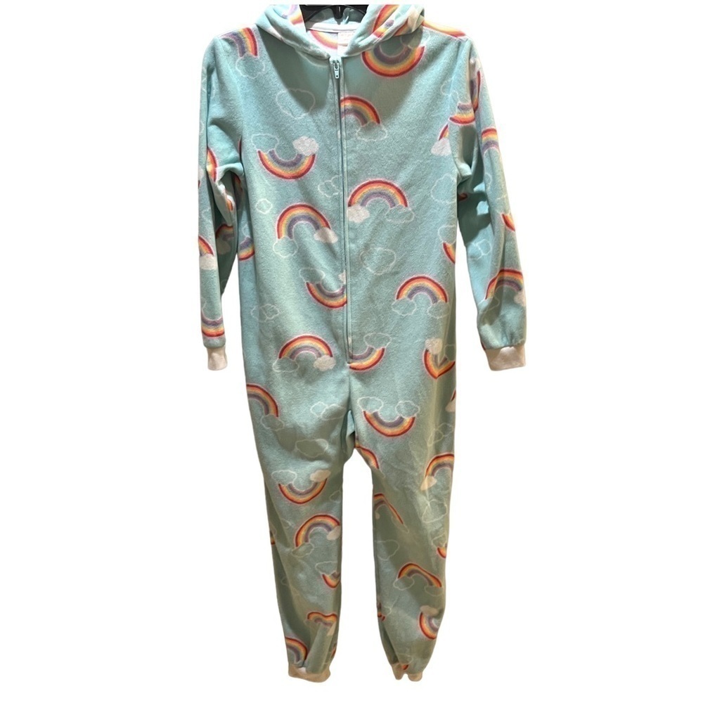 Cat & Jack Unicorn Fleece One Piece Zip Front Pajamas Sz 10/12 Girls - Picture 2 of 11